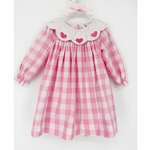 Eliza James Pink Gingham Heart Dress